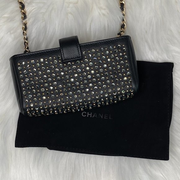 Chanel Rhinestone Embellished Chain Wallet Crossbody Bag - Picture 4 of 11